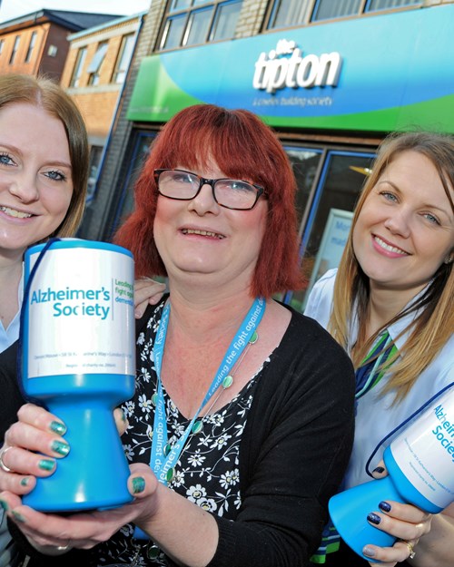 Charity Committee members, Sally & Amy with Alzheimer's Society representative 