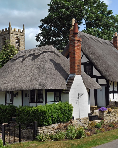 thatched cottages